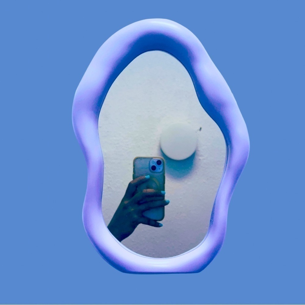 Brand New Wavy Purple Mirror Decor - Picture 1 of 3